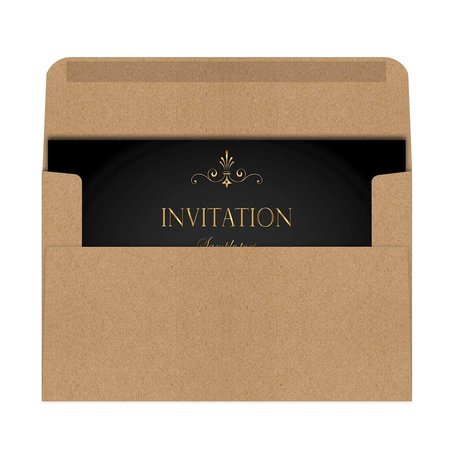 Better Office Products Kraft Invitation Envelopes, A4 Size, Strong Bond Paper, Square Flap W/Peel & Stick Closure, 100PK 64511